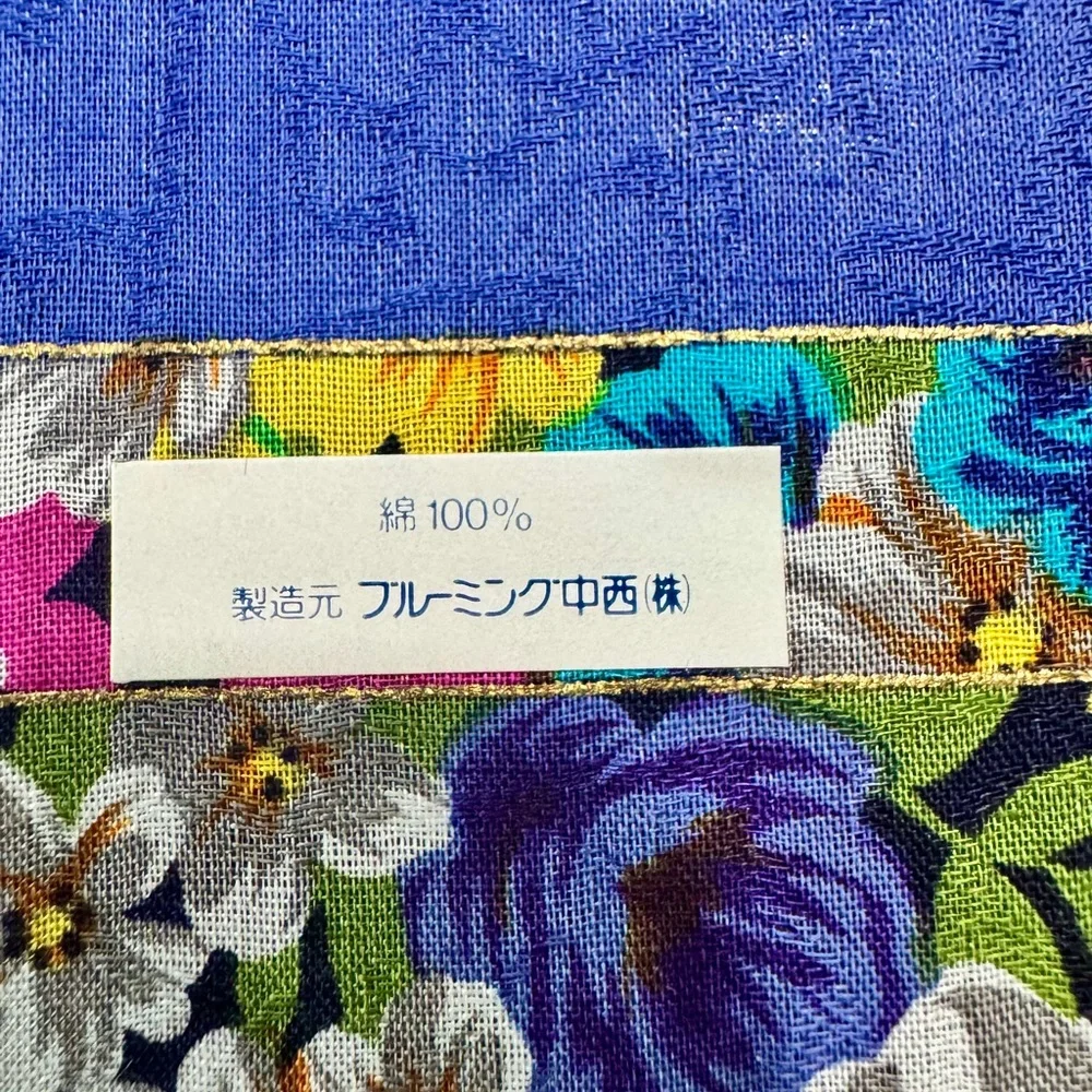Givenchy Floral Hankerchief Scarf with Blue Center